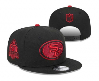 NFL San Francisco 49ers New Era Black 60th Seasons Side Patch 9FIFTY Snapback Hat 3064