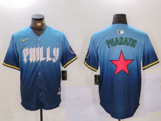 Men's MLB Philadelphia Phillies Blank Blue 2024 City Connect Phanatic Patch Cool Base Stitched Nike Baseball Jersey (1)