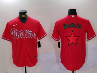 Men's MLB Philadelphia Phillies Blank Red Phanatic Patch Cool Base Stitched Nike Baseball Jersey (3)