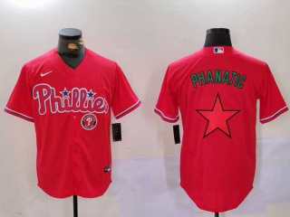 Men's MLB Philadelphia Phillies Blank Red Phanatic Patch Cool Base Stitched Nike Baseball Jersey (4)