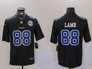 Men's NFL Dallas Cowboys #88 CeeDee Lamb Black Vapor Logo Patch Limited Stitched Football Nike Jersey