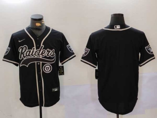 Men's NFL Las Vegas Raiders Blank Black Cool Base Stitched Nike Baseball Jersey (2)