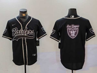 Men's NFL Las Vegas Raiders Blank Black Cool Base Stitched Nike Baseball Jersey (3)