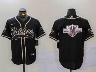 Men's NFL Las Vegas Raiders Blank Black Cool Base Stitched Nike Baseball Jersey (5)