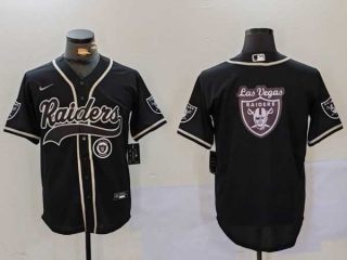 Men's NFL Las Vegas Raiders Blank Black Cool Base Stitched Nike Baseball Jersey (4)