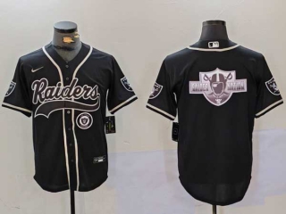 Men's NFL Las Vegas Raiders Blank Black Cool Base Stitched Nike Baseball Jersey (6)