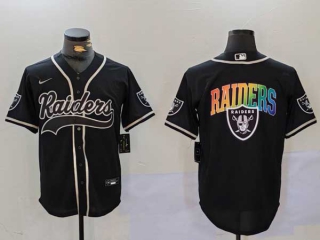 Men's NFL Las Vegas Raiders Blank Black Cool Base Stitched Nike Baseball Jersey (9)