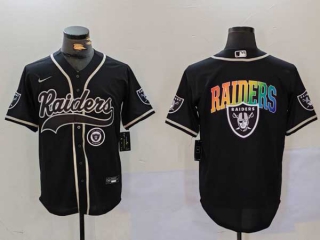 Men's NFL Las Vegas Raiders Blank Black Cool Base Stitched Nike Baseball Jersey (10)