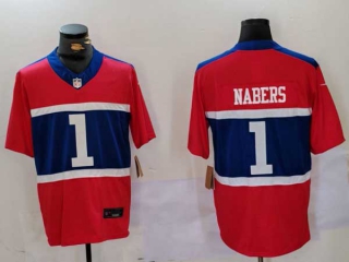 Men's NFL New York Giants #1 Malik Nabers Century Red Alternate Game Vapor Limited Stitched Jersey