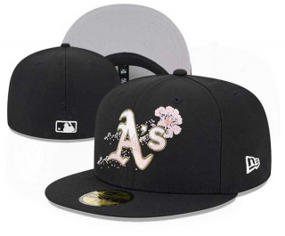 MLB Oakland Athletics New Era Black Dotted Floral 59FIFTY Fitted Hat 3008