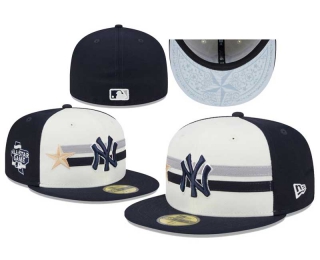 MLB New York Yankees New Era Cream Navy 2024 All-Star Game Workout Side Patch 59FIFTY Fitted Hat 8004