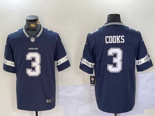 Men's NFL Dallas Cowboys #3 Brandin Cooks Navy Blue Vapor Limited Stitched Nike Football Jersey