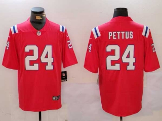 Men's NFL New England Patriots #24 Dell Pettus Red Vapor Limited Stitched Nike Football Jersey