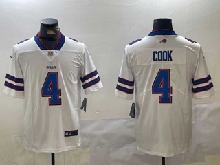 Men's NFL Buffalo Bills #4 James Cook White Vapor Untouchable Limited Stitched Nike Football Jersey