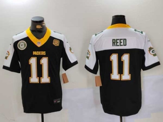 Men's NFL Green Bay Packers #11 Jayden Reed Black White 2024 F.U.S.E. 13 Time World Champions And Home Patch Vapor Untouchable Limited Football Stitched Jerseys