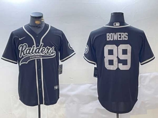 Men's NFL Las Vegas Raiders #89 Brock Bowers Black Cool Base Baseball Nike Stitched Jersey