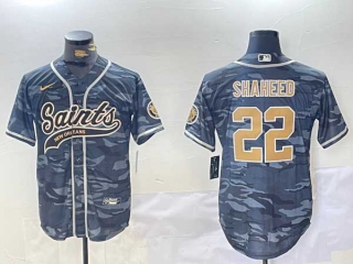 Men's NFL New Orleans Saints #22 Rashid Shaheed Camo Stitched Nike Baseball Jersey