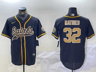 Men's NFL New Orleans Saints #32 Tyrann Mathieu Black Cool Base Stitched Nike Baseball Jersey