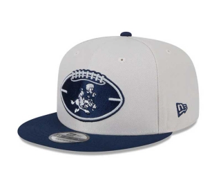 NFL Dallas Cowboys New Era Cream Navy 2024 Historic Sideline Side Patch 9FIFTY Snapback Hat 6112