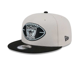 NFL Las Vegas Raiders New Era Cream Black 2024 Historic Sideline Side Patch 9FIFTY Snapback Hat 6087