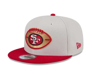 NFL San Francisco 49ers New Era Cream Red 2024 Historic Sideline Side Patch 9FIFTY Snapback Hat 6073