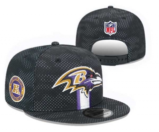 NFL Baltimore Ravens New Era Black 2024 Sideline Side Patch 9FIFTY Snapback Hat 3050