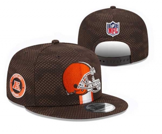 NFL Cleveland Browns New Era Brown 2024 Sideline Side Patch 9FIFTY Snapback Hat 3023