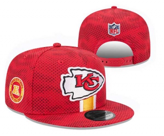 NFL Kansas City Chiefs New Era Red 2024 Sideline Side Patch 9FIFTY Snapback Hat 3077