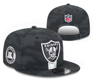 NFL Las Vegas Raiders New Era Black 2024 Sideline Side Patch 9FIFTY Snapback Hat 3074