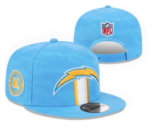 NFL Los Angeles Chargers New Era Light Blue 2024 Sideline Side Patch 9FIFTY Snapback Hat 3025