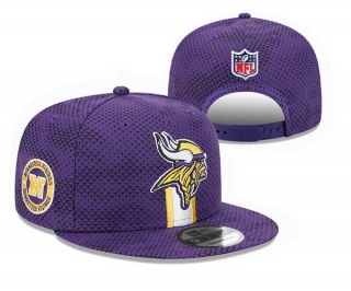 NFL Minnesota Vikings New Era Purple 2024 Sideline Side Patch 9FIFTY Snapback Hat 3010