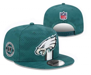 NFL Philadelphia Eagles New Era Midnight Green 2024 Sideline Side Patch 9FIFTY Snapback Hat 3044