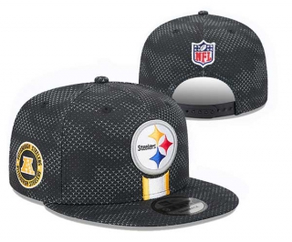 NFL Pittsburgh Steelers New Era Black 2024 Sideline Side Patch 9FIFTY Snapback Hat 3060