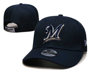 MLB Milwaukee Brewers New Era Navy Curved Brim 9TWENTY Adjustable Hat 2022