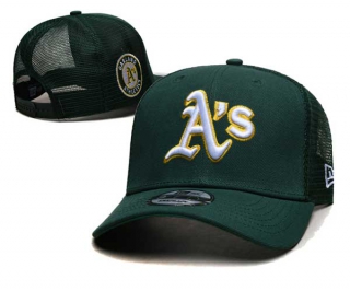 MLB Oakland Athletics New Era Green Curved Brim Side Ptach Trucker 9FIFTY Adjustable Hat 2046