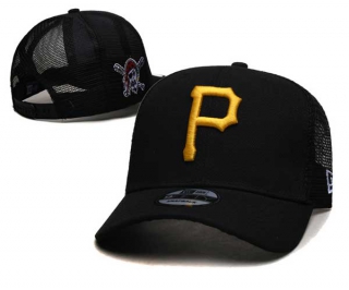 MLB Pittsburgh Pirates New Era Black Curved Brim Side Ptach Trucker 9FIFTY Adjustable Hat 2030