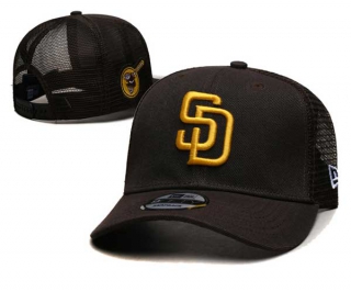 MLB San Diego Padres New Era Brown Curved Brim Side Ptach Trucker 9FIFTY Adjustable Hat 2035