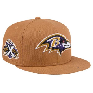 NFL Baltimore Ravens New Era Tan Color Pack 10th Anniversary Side Patch 9FIFTY Snapback Hat 2008