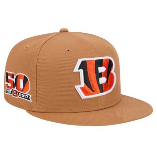 NFL Cincinnati Bengals New Era Tan Color Pack 50th Anniversary Side Patch 9FIFTY Snapback Hat 2025