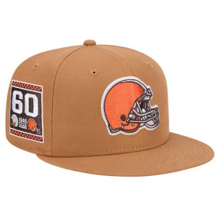 NFL Cleveland Browns New Era Tan Color Pack 60th Anniversary Side Patch 9FIFTY Snapback Hat 2031