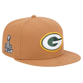 NFL Green Bay Packers New Era Tan Color Pack Super Bowl XLV Side Patch 9FIFTY Snapback Hat 2023