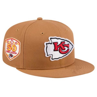 NFL Kansas City Chiefs New Era Tan Color Pack 50th Anniversary Side Patch 9FIFTY Snapback Hat 2025