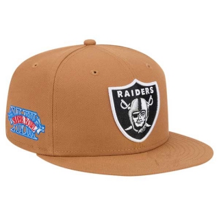 NFL Las Vegas Raiders New Era Tan Color Pack Super Bowl XVIII Side Patch 9FIFTY Snapback Hat 2127