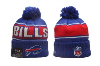 NFL Buffalo Bills New Era Royal 2024 Sideline Sport Cuffed Knit Beanie Hat With Pom 5023