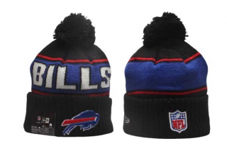 NFL Buffalo Bills New Era Black 2024 Sideline Sport Cuffed Knit Beanie Hat With Pom 5022