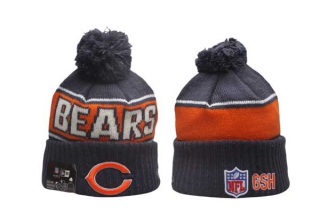 NFL Chicago Bears New Era Navy 2024 Sideline Sport Cuffed Knit Beanie Hat With Pom 5016