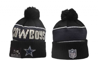 NFL Dallas Cowboys New Era Black 2024 Sideline Sport Cuffed Knit Beanie Hat With Pom 5027