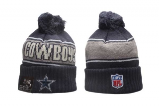 NFL Dallas Cowboys New Era Navy 2024 Sideline Sport Cuffed Knit Beanie Hat With Pom 5028