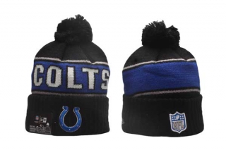 NFL Indianapolis Colts New Era Black 2024 Sideline Sport Cuffed Knit Beanie Hat With Pom 5012