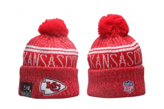 NFL Kansas City Chiefs New Era Red Cuffed Knit Beanie Hat With Pom 5032